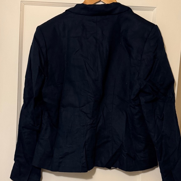 H&M Elegant Navy Blazer Linen Cotton Bkend never worn! NWOT - Picture 5 of 5